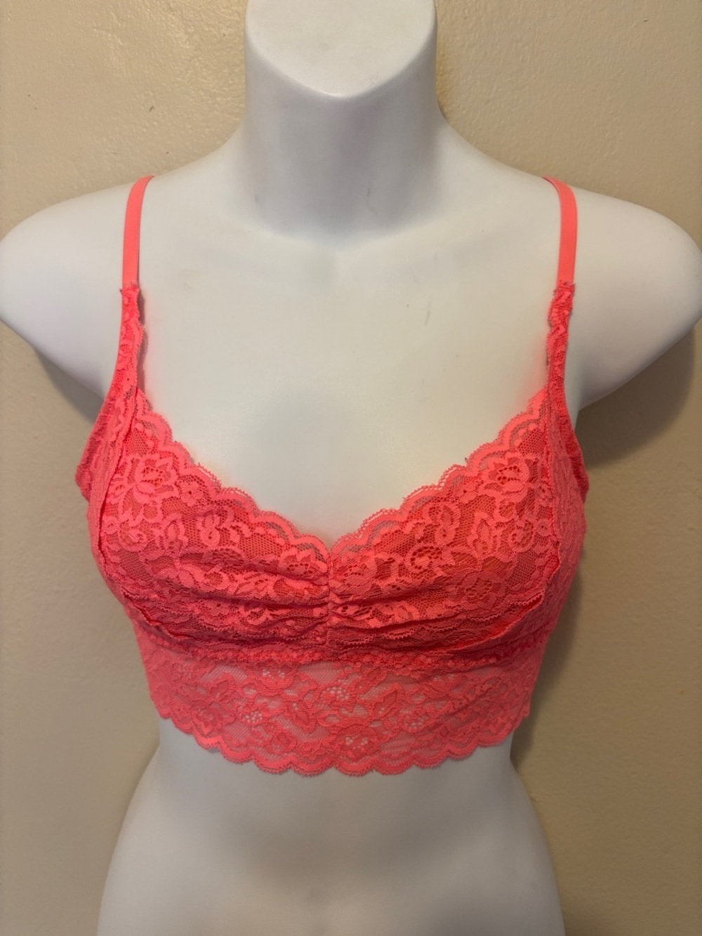Gilly Hicks Coral Lace Longline Bralette
